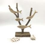 Ensemble de quatre poissons en bois flotté Trestraou